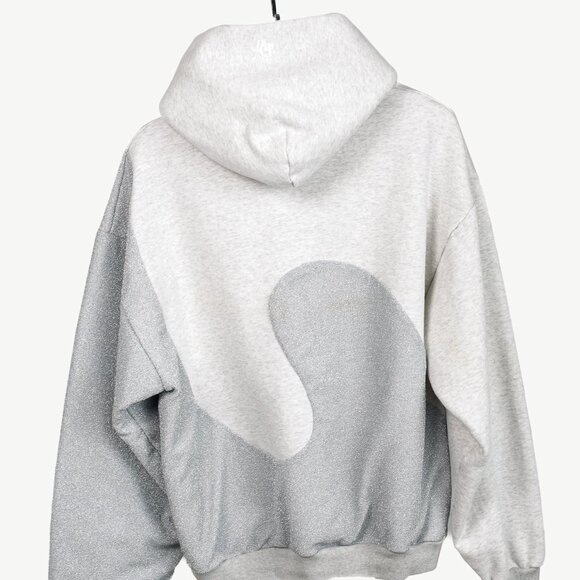 Dior x ERL Resort 23 Runway Gray Heathered Cotton Fleece Swirl Hoodie - Picture 3 of 12